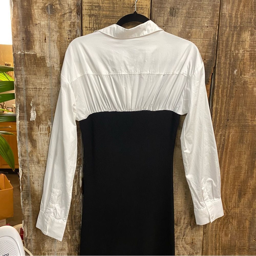 Astr The Label Allyn Dress Black & White
 Long Sleeve knit poplin Revolve XL - Picture 10 of 10